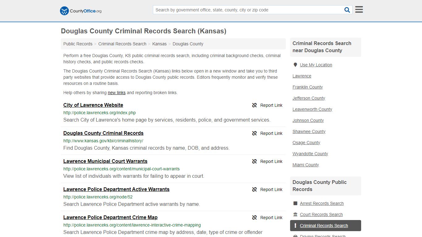 Douglas County Criminal Records Search (Kansas)